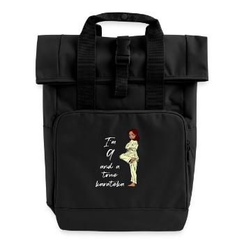 J’ai 9 ans - Karaté fille - Sac à dos Roll Top à deux anses - noir - Devant