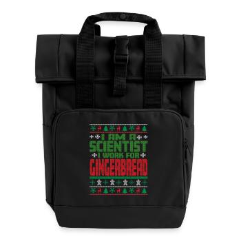 Scientists Christmas Saying - Roll Top Backpack with Two Handles - black - Front