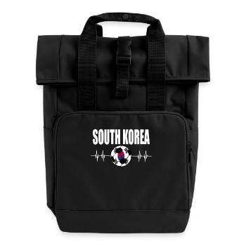 Corée du Sud de football - Sac à dos Roll Top à deux anses - noir - Devant