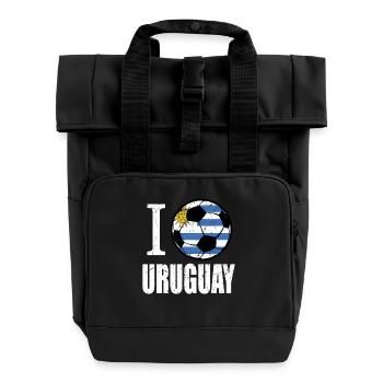 Uruguay Fußball - Rolltop Rucksack mit zwei Griffen - Schwarz - Vorne