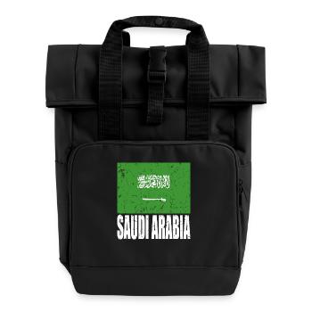 Saudi-arabien Fahne - Rolltop Rucksack mit zwei Griffen - Schwarz - Vorne