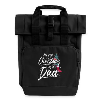 First christmas as a dad - Rolltop Rucksack mit zwei Griffen - Schwarz - Vorne