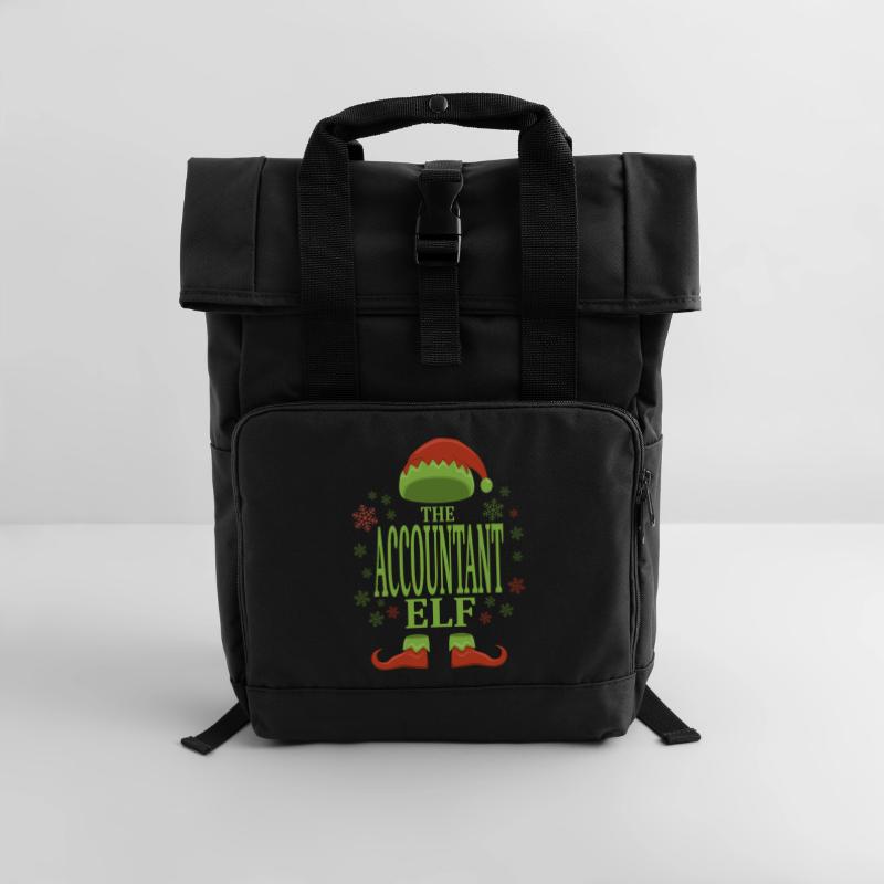Comptable Elfe de Noël Sac à dos Roll Top à deux anses