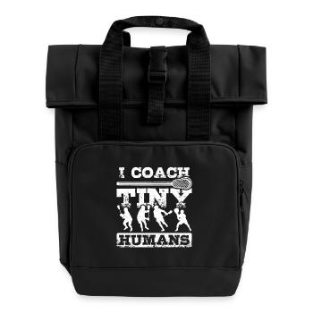 I coach tiny humas Lacrosse coach - Rolltop Rucksack mit zwei Griffen - Schwarz - Vorne