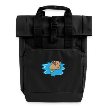 Ornithorynque s’allonge dans l’eau et se détend - Sac à dos Roll Top à deux anses - noir - Devant