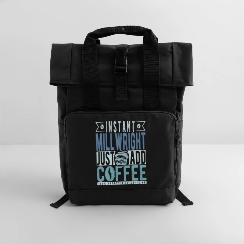 Millwright Kaffee Spruch Rolltop Rucksack mit zwei Griffen