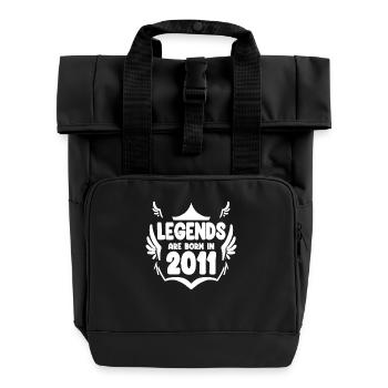 2011 - millésime 2011 - année de construction 2011 cadeau - Sac à dos Roll Top à deux anses - noir - Devant