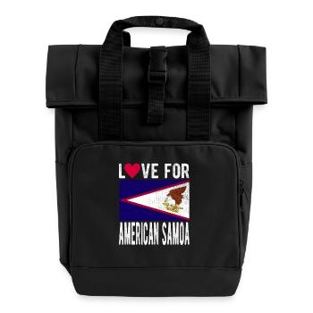 American Samoa Islands Souvenir - Roll Top Backpack with Two Handles - black - Front