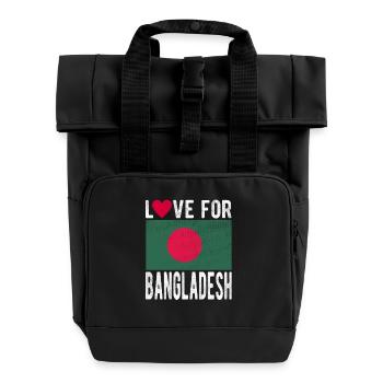 Bangladesh Souvenir - Roll Top Backpack with Two Handles - black - Front