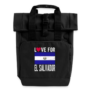 El Salvador Souvenir - Roll Top Backpack with Two Handles - black - Front