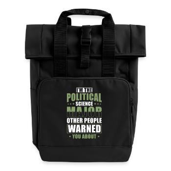Political Science Degree - Roll Top Backpack with Two Handles - black - Front