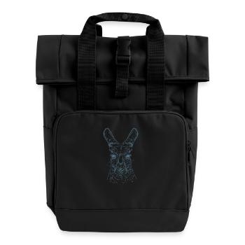 Kangaroo Australia Outback Marsupial - Roll Top Backpack with Two Handles - black - Front