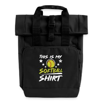 This is my softball - Rolltop Rucksack mit zwei Griffen - Schwarz - Vorne
