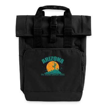 Arizona The Grand Canyon State USA America - Roll Top Backpack with Two Handles - black - Front