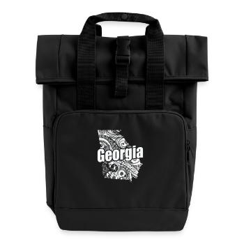 Georgia USA Amerika Bundesstaat - Rolltop Rucksack mit zwei Griffen - Schwarz - Vorne