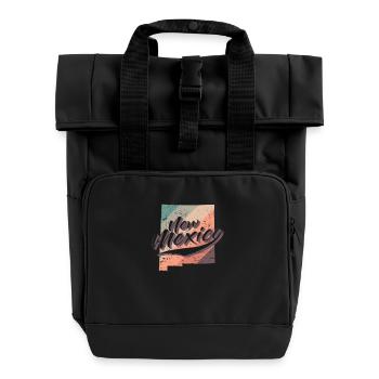 New Mexico USA America State - Roll Top Backpack with Two Handles - black - Front