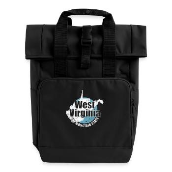 West Virginia The Mountain State USA - Rolltop Rucksack mit zwei Griffen - Schwarz - Vorne