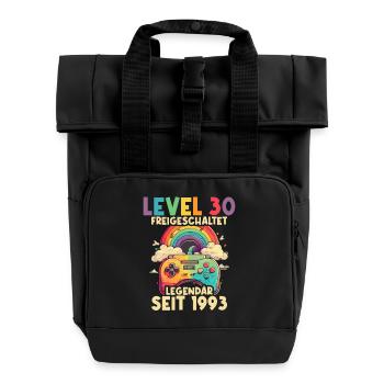 1993 Level 30 Jahre Gaming 30er 30 Geburtstag - Rolltop Rucksack mit zwei Griffen - Schwarz - Vorne