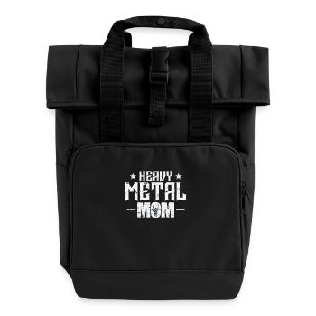 Heavy Metal Mom Music Band Genre - Roll Top Backpack with Two Handles - black - Front