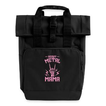 Heavy Metal Mama Musik Band Genre - Rolltop Rucksack mit zwei Griffen - Schwarz - Vorne