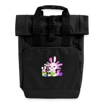 Sweet axolotl peint des œufs de Pâques à Pâques - Sac à dos Roll Top à deux anses - noir - Devant