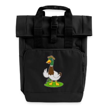 Ente Hut - Rolltop Rucksack mit zwei Griffen - Schwarz - Vorne