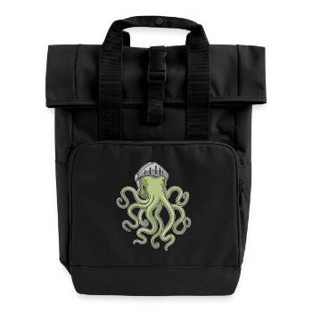 Krake Krieger Helm - Rolltop Rucksack mit zwei Griffen - Schwarz - Vorne