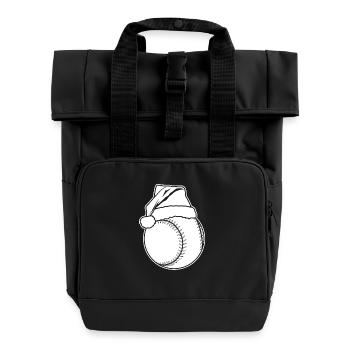 Baseball Weihnachten - Rolltop Rucksack mit zwei Griffen - Schwarz - Vorne
