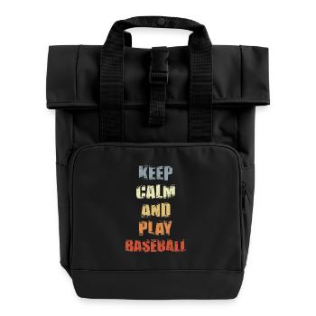 Slogan du baseball - Sac à dos Roll Top à deux anses - noir - Devant