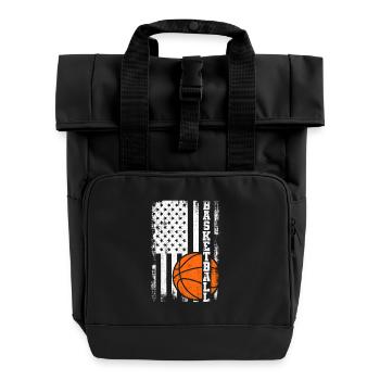 Joueur de basket-ball patriotique - Sac à dos Roll Top à deux anses - noir - Devant