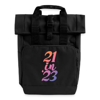 Cadeau 21e anniversaire 21 ans Hommes & Femmes - Sac à dos Roll Top à deux anses - noir - Devant