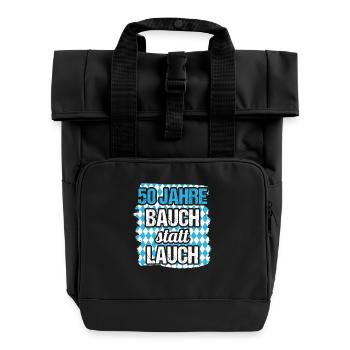 50 Jahre Bauch statt Lauch Herren 50 Geburtstag - Rolltop Rucksack mit zwei Griffen - Schwarz - Vorne