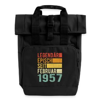 Legendär seit Februar 1957 - Rolltop Rucksack mit zwei Griffen - Schwarz - Vorne