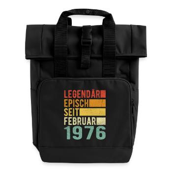 Legendär seit Februar 1976 - Rolltop Rucksack mit zwei Griffen - Schwarz - Vorne