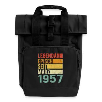 Legendär seit März 1957 - Rolltop Rucksack mit zwei Griffen - Schwarz - Vorne