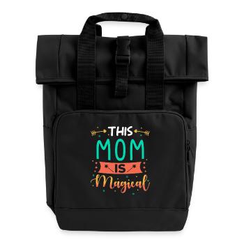 Mama Geschenk - Rolltop Rucksack mit zwei Griffen - Schwarz - Vorne
