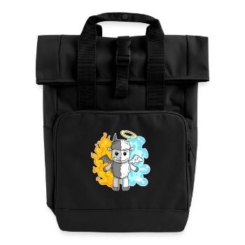 Sheep - Angels and Devils - Roll Top Backpack with Two Handles - black - Front