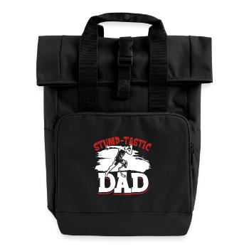 Best dad with prosthetic leg - Roll Top Backpack with Two Handles - black - Front