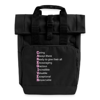 Pflegekraft Definition Altenpflege Pflegekraft - Rolltop Rucksack mit zwei Griffen - Schwarz - Vorne