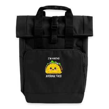 Taco Kawaii Design I Am Nacho Average Taco - Rolltop Rucksack mit zwei Griffen - Schwarz - Vorne