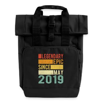 Birthday May 2019 Legendary epic - Roll Top Backpack with Two Handles - black - Front