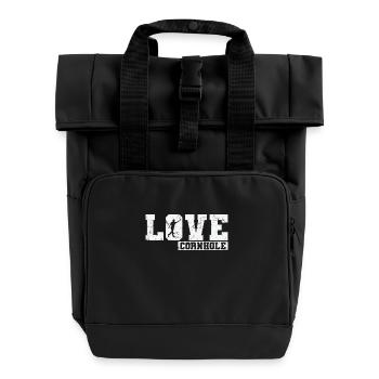 Love Cornhole Game Hobby - Roll Top Backpack with Two Handles - black - Front