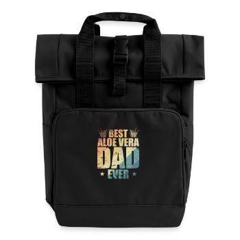 Best Aloe Vera Dad Ever Medicinal Plant Skin - Roll Top Backpack with Two Handles - black - Front