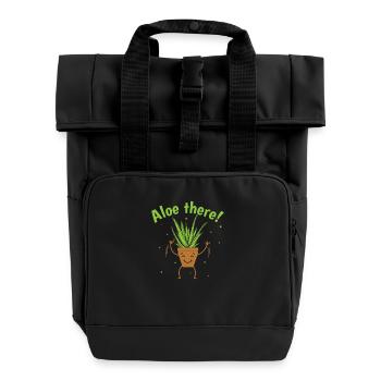 Aloe there! Aloe Vera Cream Cosmetics - Roll Top Backpack with Two Handles - black - Front