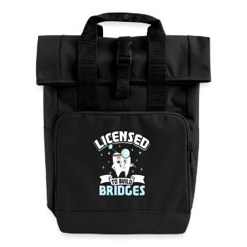 Permis de construction de ponts - Technicien dentaire - Sac à dos Roll Top à deux anses - noir - Devant