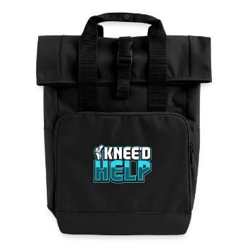I kneed help - Knie OP - Rolltop Rucksack mit zwei Griffen - Schwarz - Vorne