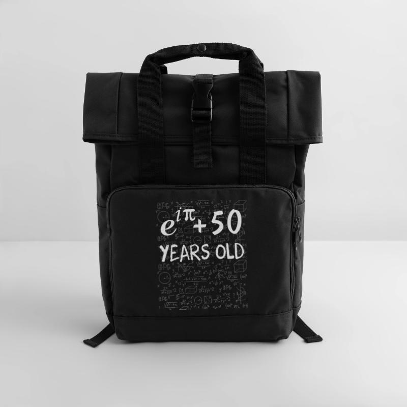 49th Birthday 49 Years Euler Identity Math Gift Roll Top Backpack with Two Handles