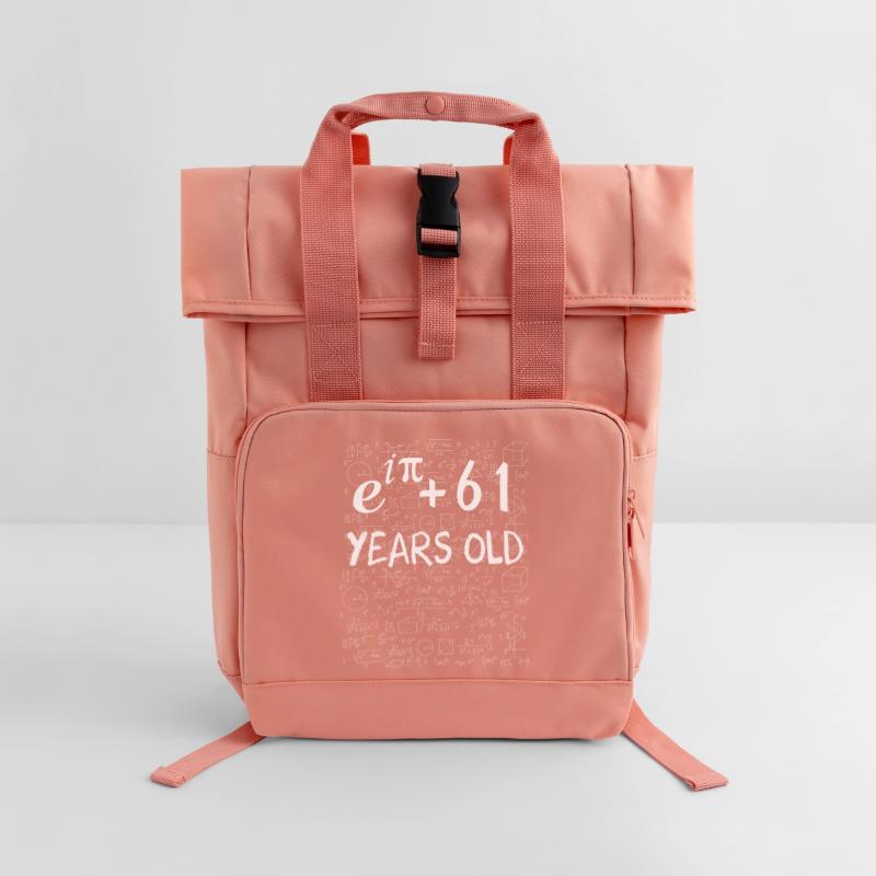 60th birthday 60 years old Euler Identity math Roll Top Backpack with Two Handles