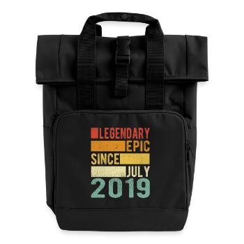 Birthday July 2019 Legendary Epic - Roll Top Backpack with Two Handles - black - Front