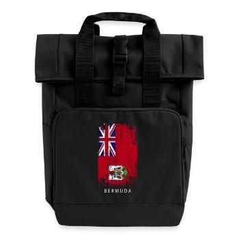 Souvenir Mit Der Landflagge Von Bermuda - Rolltop Rucksack mit zwei Griffen - Schwarz - Vorne